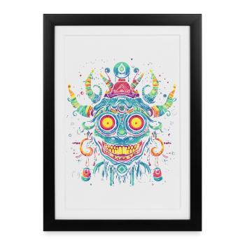 Shaman mask - Framed poster (27 × 37 cm) - black - Front