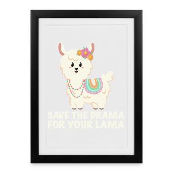 Gardez le drame pour votre lama - Affiche encadrée (27 × 37 cm) - noir - Devant