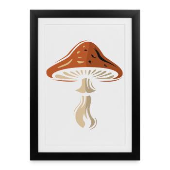 Toadstool Symbol - Nature and Mushrooms - Framed poster (27 × 37 cm) - black - Front