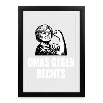 Omas gegen rechts - Gerahmtes Poster (27 × 37 cm) - Schwarz - Vorne