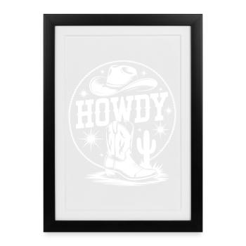 Western Cowboy Silhouette Design - Framed poster (27 × 37 cm) - black - Front