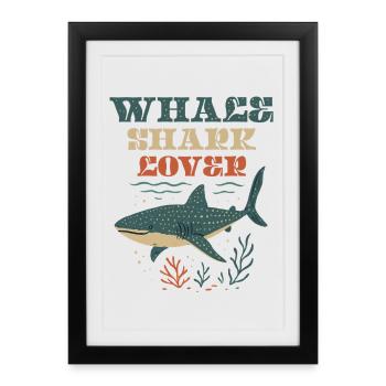 Whale Shark Lover - Affiche encadrée (27 × 37 cm) - noir - Devant