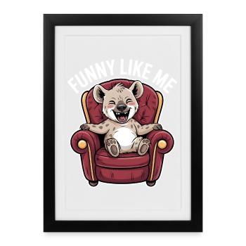 Cute Hyena Comic Character - Framed poster (27 × 37 cm) - black - Front