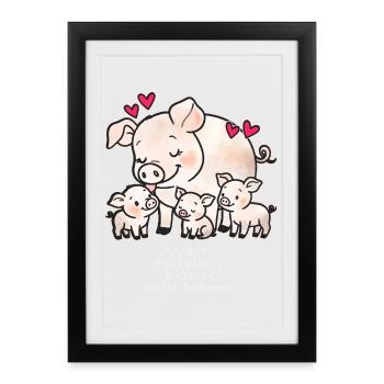 wer fühlen kann, will leben - Gerahmtes Poster (27 × 37 cm) - Schwarz - Vorne