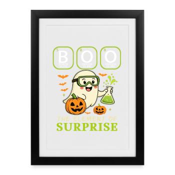 Boo L’élément de surprise – Drôle STEM Halloween - Affiche encadrée (27 × 37 cm) - noir - Devant