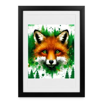fox - Framed poster (27 × 37 cm) - black - Front