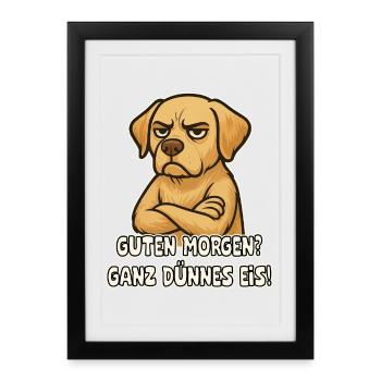 Sarcastic Dog Labrador - Framed poster (27 × 37 cm) - black - Front