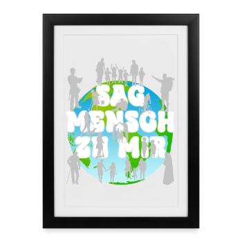 Global humanity unites community, diversity - Framed poster (27 × 37 cm) - black - Front