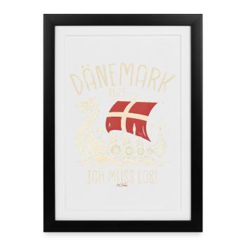 Denmark is calling, I have to go, saying - Framed poster (27 × 37 cm) - black - Front