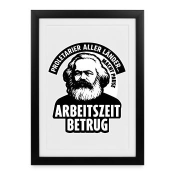 Chemise d’arnaque au temps de travail – Anti Work Meme Design - Affiche encadrée (27 × 37 cm) - noir - Devant