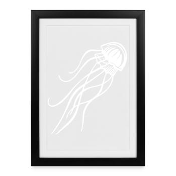 Méduses – Monde sous-marin de l’océan et de la plage - Affiche encadrée (27 × 37 cm) - noir - Devant