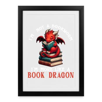 Dragon Book Reader - Framed poster (27 × 37 cm) - black - Front