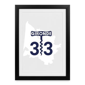 Gironde 33 - Framed poster (27 × 37 cm) - black - Front