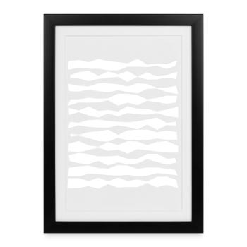 Monochrome Zigzag Stripes - Framed poster (27 × 37 cm) - black - Front
