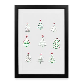 Noël blanc - Affiche encadrée (27 × 37 cm) - noir - Devant