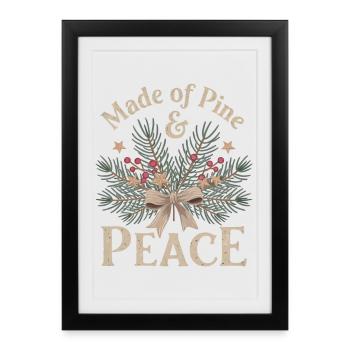 Motif de Noël naturel - Affiche encadrée (27 × 37 cm) - noir - Devant