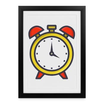Alarm clock - Framed poster (27 × 37 cm) - black - Front