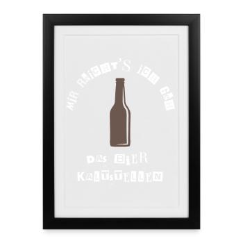 J’en ai assez, je vais mettre les hommes À BIÈRE FROIDE - Affiche encadrée (27 × 37 cm) - noir - Devant
