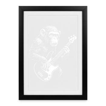 Chimp Bassist  - Framed poster (27 × 37 cm) - black - Front