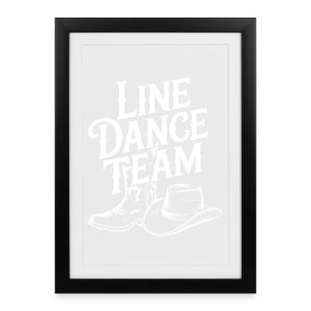 Chapeau de bottes de l’équipe de danse en ligne - Affiche encadrée (27 × 37 cm) - noir - Devant