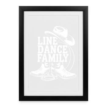 Line Dance Familie Western - Gerahmtes Poster (27 × 37 cm) - Schwarz - Vorne