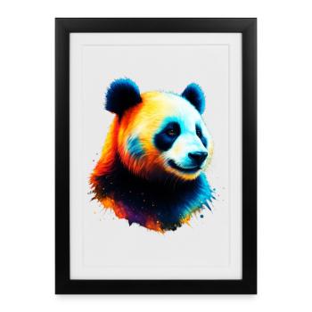 Panda - Affiche encadrée (27 × 37 cm) - noir - Devant