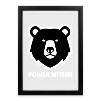 Le pouvoir dans la tête d’ours - Affiche encadrée (27 × 37 cm) - noir - Devant