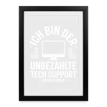 Support technique non rémunéré - Affiche encadrée (27 × 37 cm) - noir - Devant