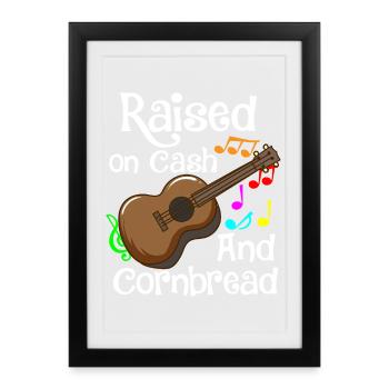 Conception de notes musicales colorées pour ukulélé acoustique - Affiche encadrée (27 × 37 cm) - noir - Devant