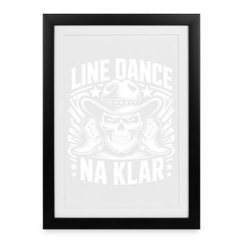 Line Dance Skull Cowboy - Framed poster (27 × 37 cm) - black - Front