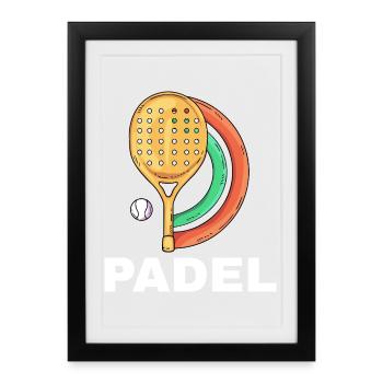 Je peux pas j ai padel - Affiche encadrée (27 × 37 cm) - noir - Devant