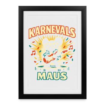 Cadeau de parfum Mouse Rock Carnival Cute - Affiche encadrée (27 × 37 cm) - noir - Devant