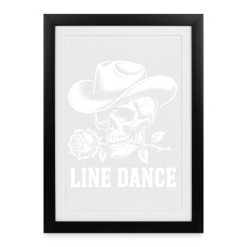 Skull Cowboy Line Dance - Framed poster (27 × 37 cm) - black - Front
