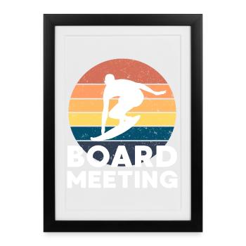 Réunion du conseil de surf - Affiche encadrée (27 × 37 cm) - noir - Devant