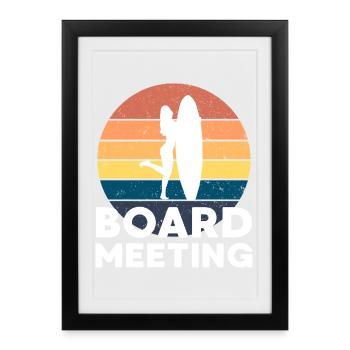Réunion du conseil de surf - Affiche encadrée (27 × 37 cm) - noir - Devant