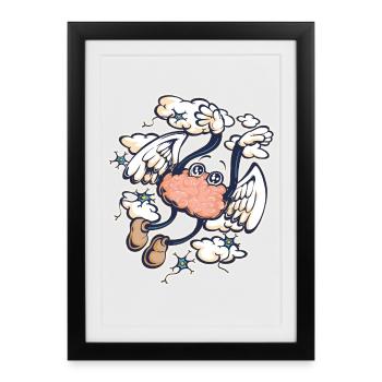 Ecstatic brain - Framed poster (27 × 37 cm) - black - Front