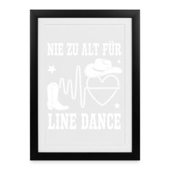 Never too old for line dancing - Framed poster (27 × 37 cm) - black - Front