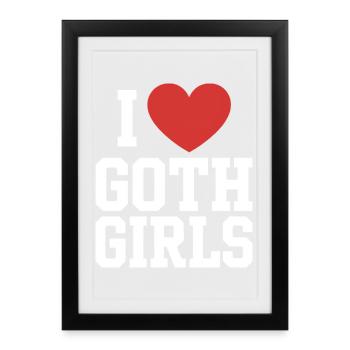 Je c’est le cœur des filles gothiques - Affiche encadrée (27 × 37 cm) - noir - Devant