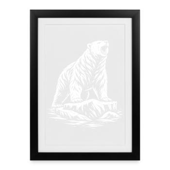 Tribal Polar Bear – Wild Polar Bear Motif - Framed poster (27 × 37 cm) - black - Front
