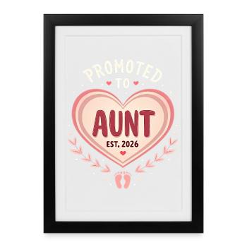 Aunt 2026 Aunt 2026 Promoted to Aunt 2026 - Framed poster (27 × 37 cm) - black - Front