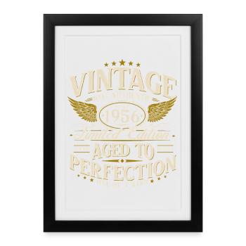 1956 Vintage 70th Birthday Retro Gift - Framed poster (27 × 37 cm) - black - Front