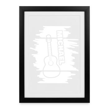 Michael as Playing the Guitar - Framed poster (27 × 37 cm) - black - Front