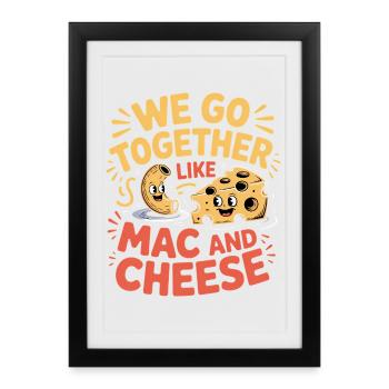 Design du couple de meilleurs amis macaronis au fromage - Affiche encadrée (27 × 37 cm) - noir - Devant