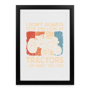 Tractor Farmer Farm Farming - Framed poster (27 × 37 cm) - black - Front