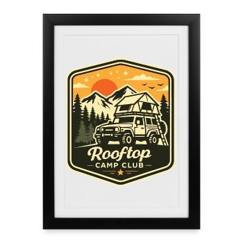 Camping Shirt for Roof Tent Offroad Fans - Framed poster (27 × 37 cm) - black - Front