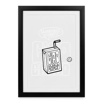 Grundschule Geschafft Abschlussshirt Ciao Kakao - Gerahmtes Poster (27 × 37 cm) - Schwarz - Vorne