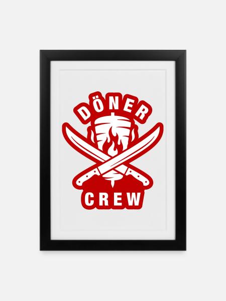 Döner Crew - Gerahmtes Poster (27 × 37 cm) - Schwarz