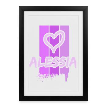 Idée cadeau : Alessia - Affiche encadrée (27 × 37 cm) - noir - Devant