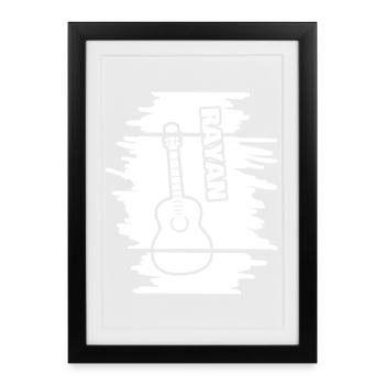 Guitar Playing Rayan - Framed poster (27 × 37 cm) - black - Front