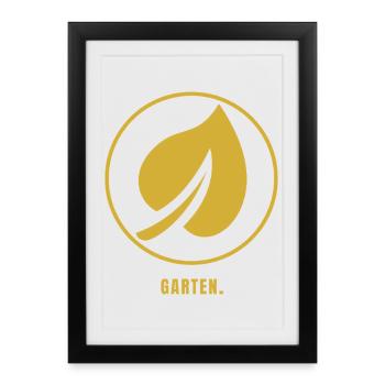 GARTEN. Success Edition – Minimalist Gold Design - Gerahmtes Poster (27 × 37 cm) - Schwarz - Vorne